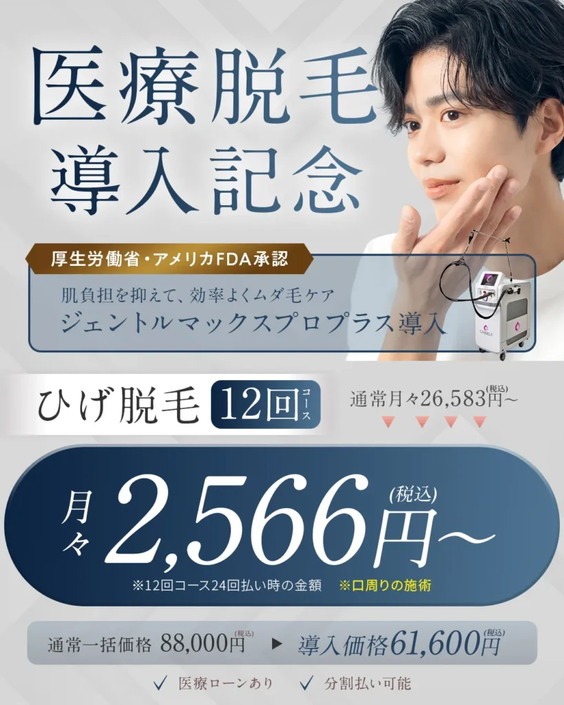 医療脱毛導入記念　男性版