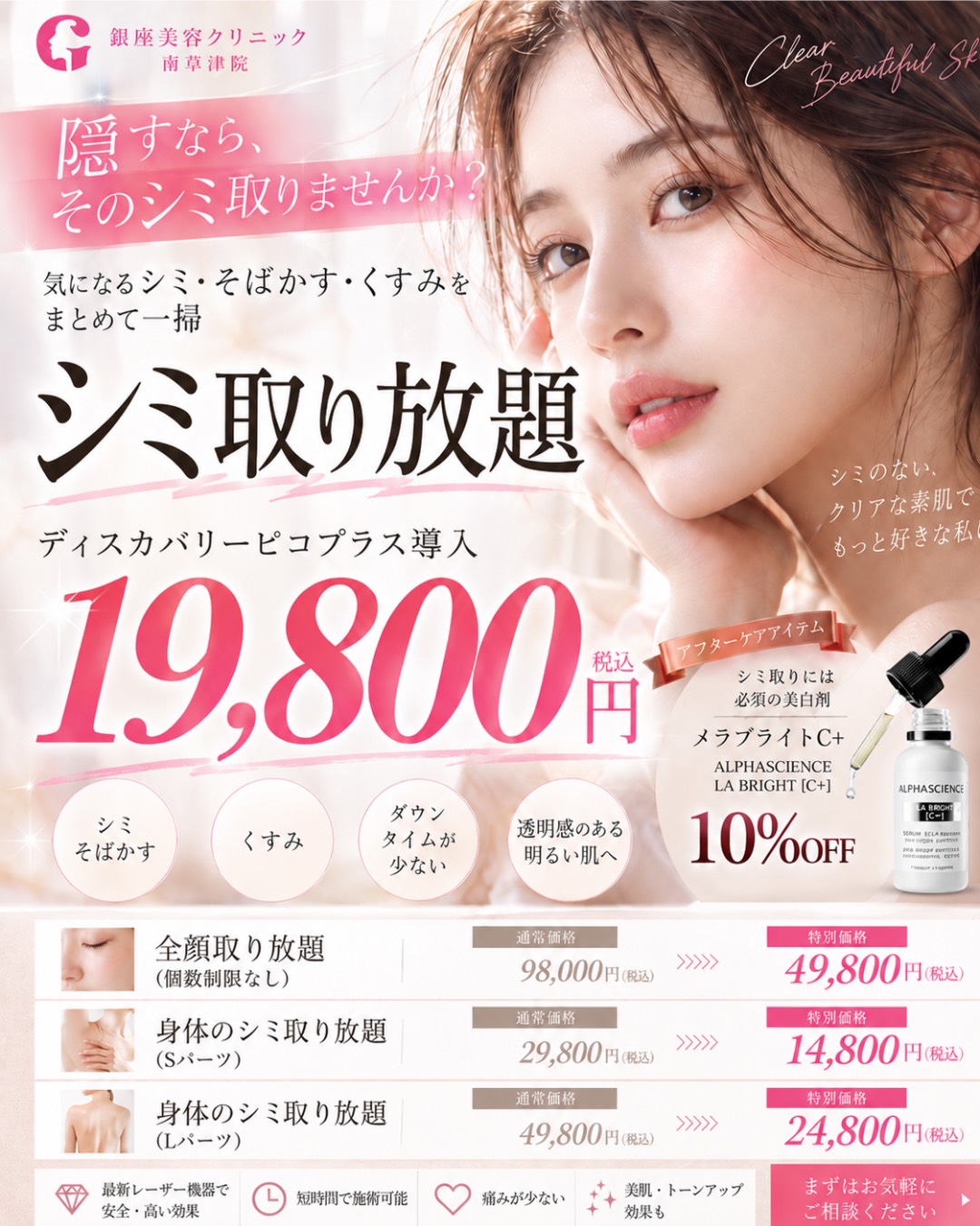 南草津院 シミ取り放題キャンペーン