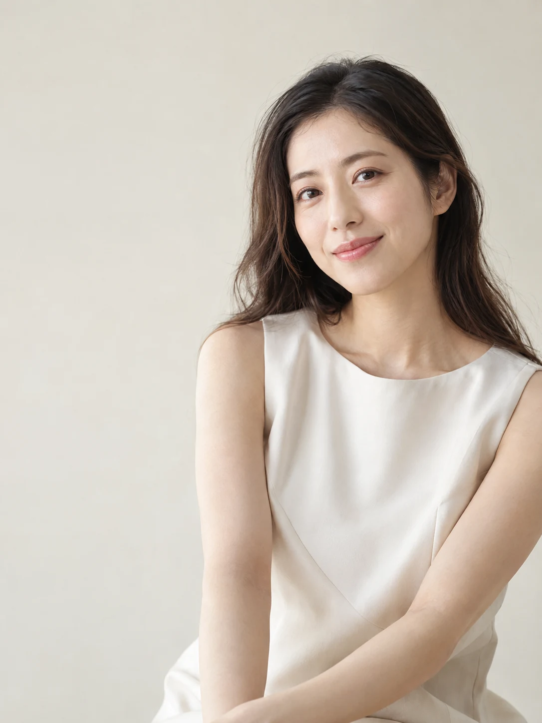 自然な表情でほほえむ女性のイメージ